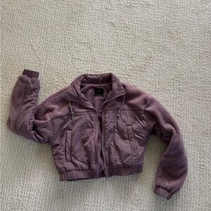 Urban Outfitters mixed material cropped Zip-Up Jacket